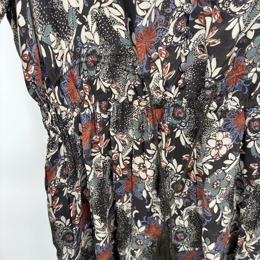 Free People Dress Womens Large Mini Tunic Stealing Fire Printed Boho Bohemian 3G